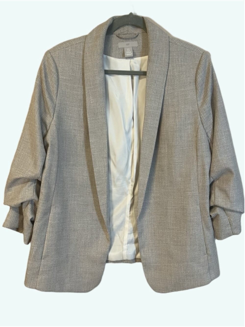 Women's H&M Gray Green Tweed-like Blazer